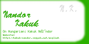 nandor kakuk business card